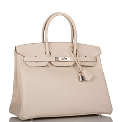 Hermes Craie Epsom Birkin 35cm Palladium Hardware