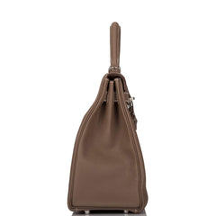 Hermes Kelly Retourne 32 Etoupe Togo Palladium Hardware