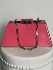 Fendi Pink Leather Cut Peekaboo