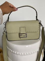 Fendi Sage Green Selleria Medium Baguette Bag