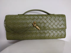 Bottega Veneta Green Andiamo Clutch