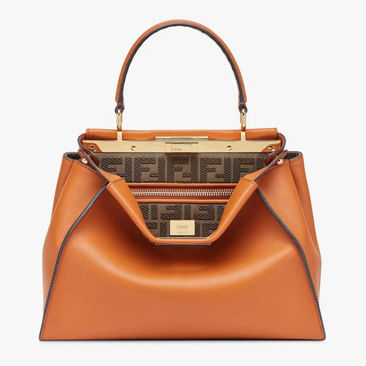 Peekaboo medium Brown Leather Bag