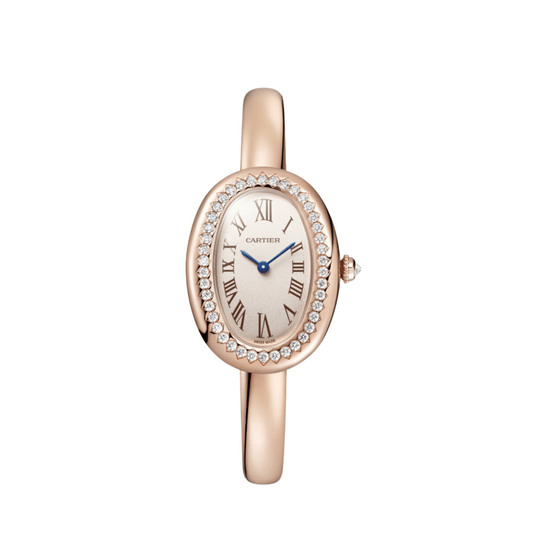 Cartier Baignoire Small WJBA0042 'Ladies' Rose Gold Silvered Dial Diamond Bezel Quartz (2024)