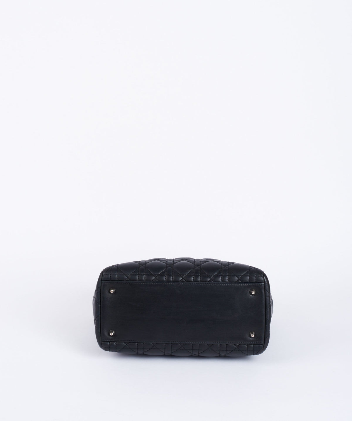 Christian Dior Black Leather Lady Dior Medium PHW