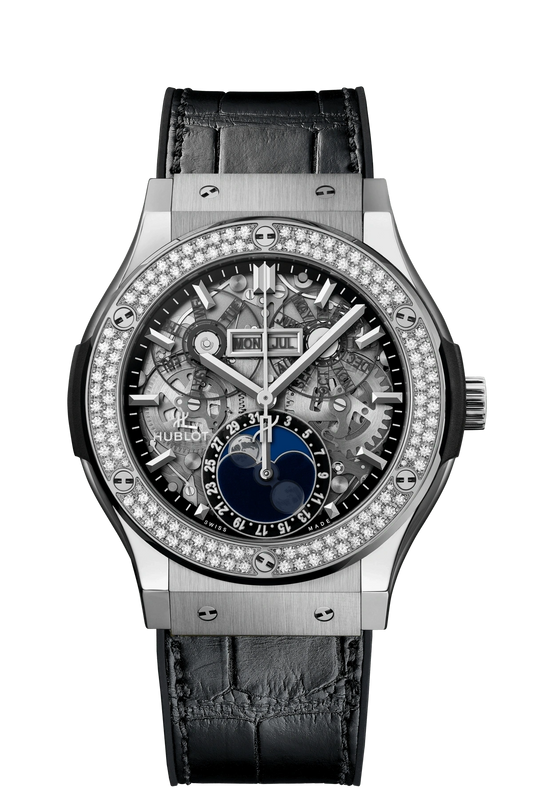 Hublot Classic Fusion 45mm Aerofusion Moonphase Titanium Diamonds