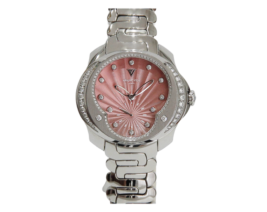Franc Vila Ladies Light Tribute Pink Sunburst Dial 41mm