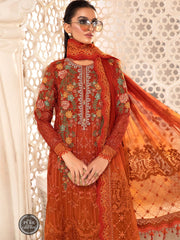 Maria B Chiffon – Orange and Rust