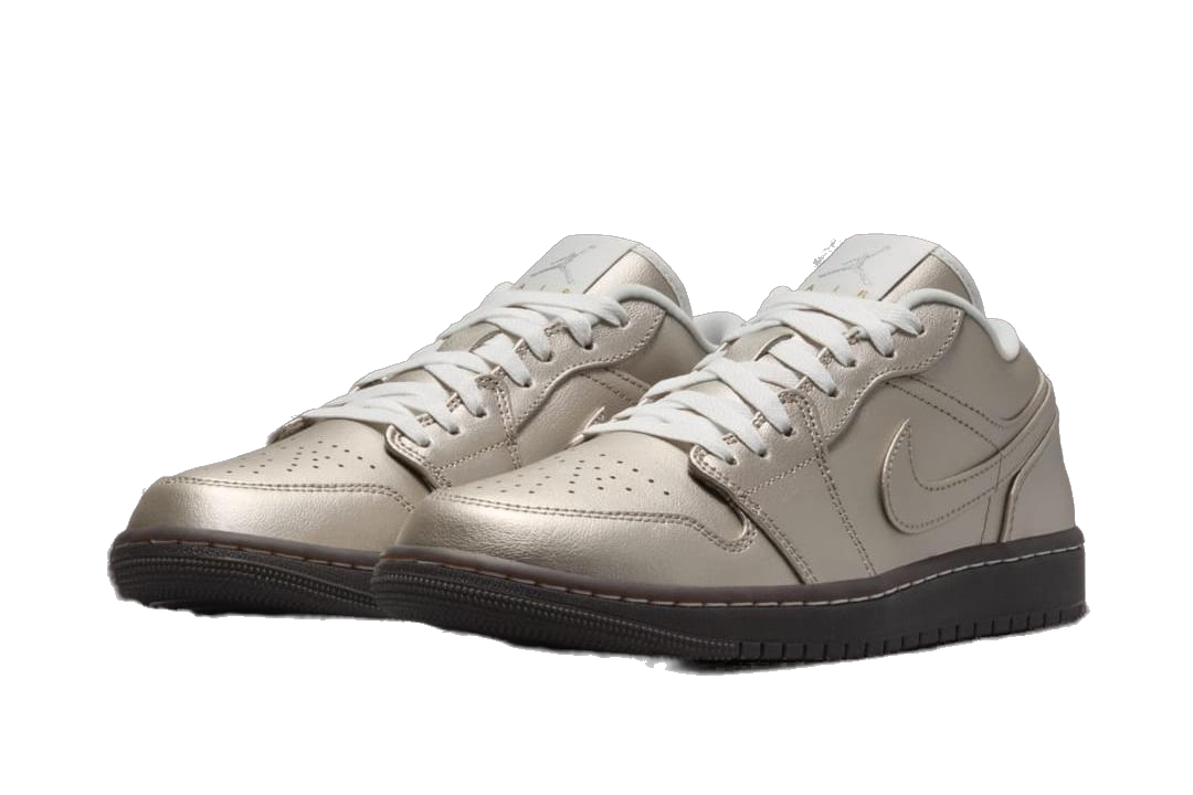 Nike Women's Jordan 1 Low Se Shoes - Metallic Zinc / Summit White / Velvet Brown
