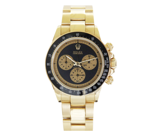 Rolex Titan Black Daytona Paul Newman Oro Bespoke Vintage Style Dial Yellow Gold 40mm