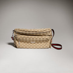 Gucci Tag medium crossbody bag - sand and brown GG canvas