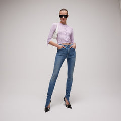 Braided cotton blend cardigan - lilac