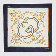 "Your Majesty" printed silk carré - multicolor