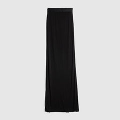 Viscose crêpe jersey long skirt - black