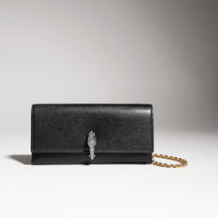Dionysus wallet on chain - black leather