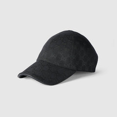 GG cotton canvas baseball hat - black