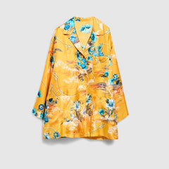 Printed silk twill shirt - multicolor