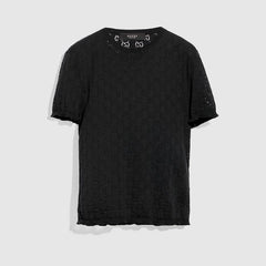 GG cotton devoré T-shirt - black
