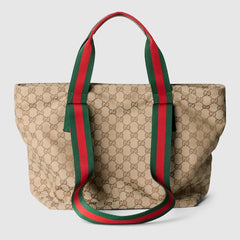 GG small tote bag - sand and brown GG canvas