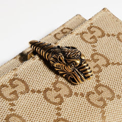Dionysus small wallet - sand and brown GG canvas