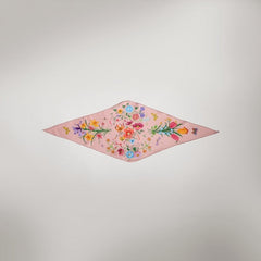 Printed silk twill diamond scarf - multicolor