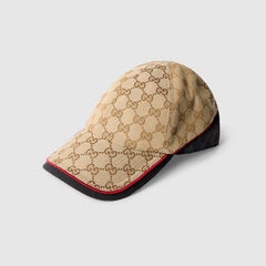 GG cotton canvas baseball hat - sand and black