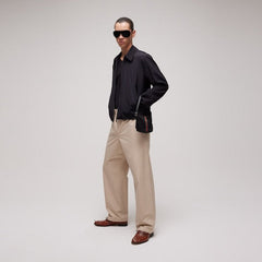 Cotton poplin pants - light beige