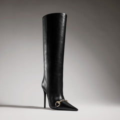 Women's Donna slip-on boot - black leather