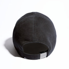 Cotton baseball hat with embroidery - black