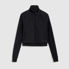 GG jersey jacquard zip jacket - black