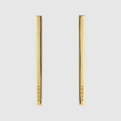 Long bar earrings - gold-toned brass