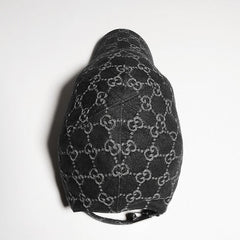 GG cotton denim baseball hat - black