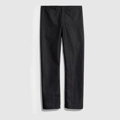 Cotton blend denim pants - black
