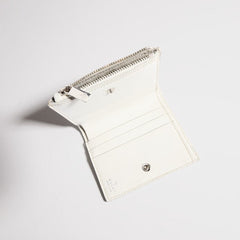 Small perforated GG wallet - white GG leather