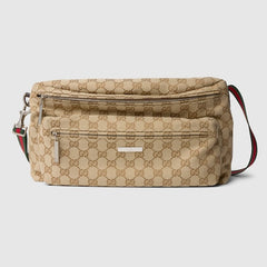 Gucci Tag medium crossbody bag - sand and brown GG canvas