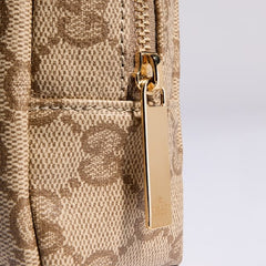 Medium cosmetic case with Web - sand and brown GG canvas