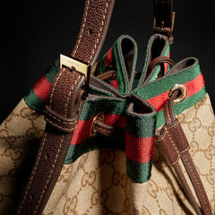Gucci Venice large bucket bag - sand and brown GG canvas