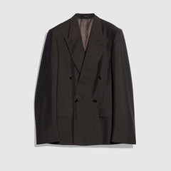 Pinstripe wool mohair jacket - dark brown
