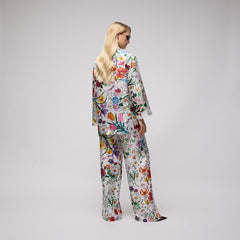 Printed silk twill shirt - multicolor