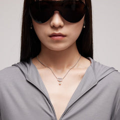 Crystal and pearl necklace - palladium-toned brass