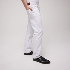 Cotton denim pants - white