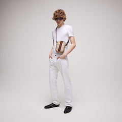 Cotton denim pants - white