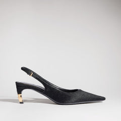 Women's Castello slingback - black calf hair