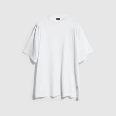 Lightweight silk jersey T-shirt with embroidery - white
