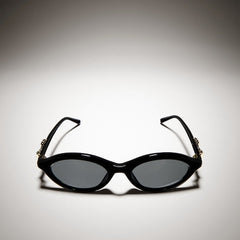 Oval-frame sunglasses - black