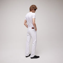 Cotton denim pants - white