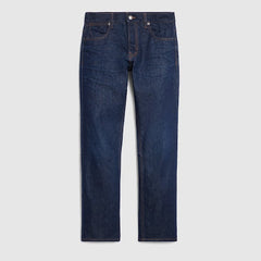 Cotton denim pants with embroidery - blue