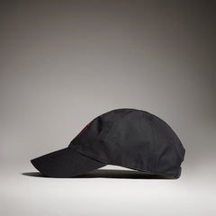 Cotton baseball hat with embroidery - black