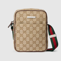Gucci Tag small crossbody bag - sand and brown GG canvas